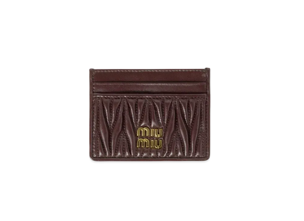 MIUMIU Matelasse Nappa Leather Card Holder "Brown"