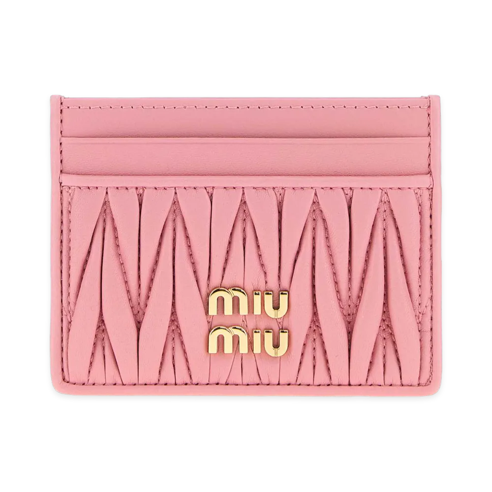 MIU MIU Women's Leather Card Holder "Rose/Pink"