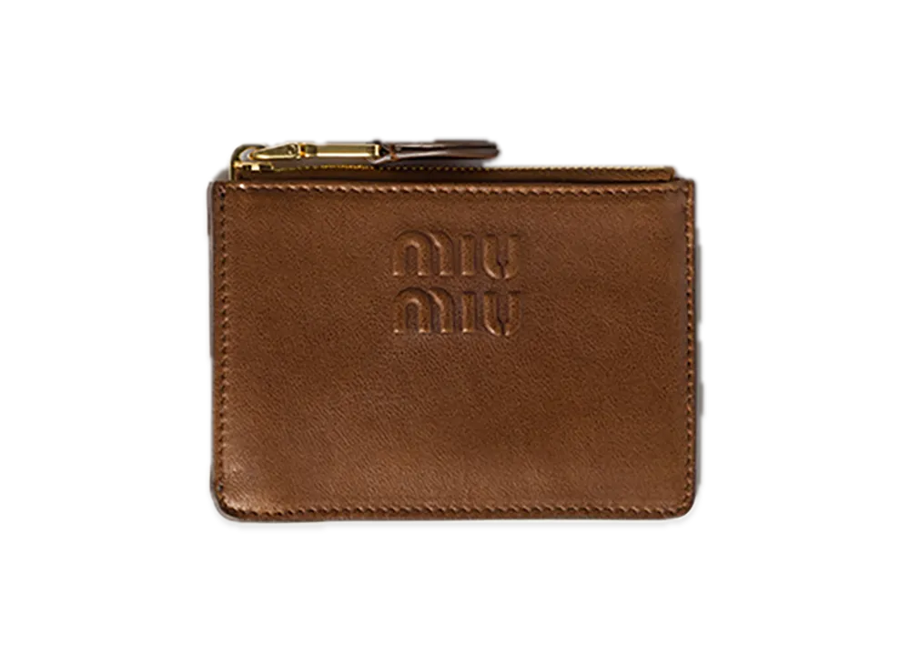 MIU MIU Nappa Leather Card Holder "Brown"
