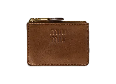 MIU MIU Nappa Leather Card Holder "Brown"