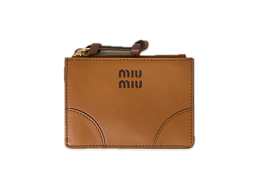 MIU MIU Leather Card Case "Cognac/Brown"