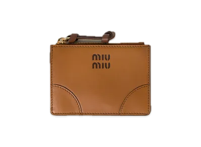 MIU MIU Leather Card Case "Cognac/Brown"
