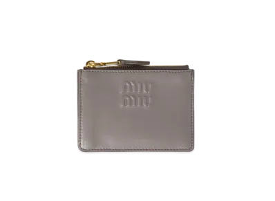 MIUMIU Leather Card Holder "Gray"