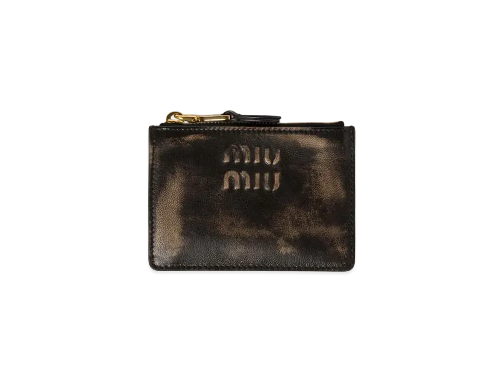 MIUMIU Nappa Leather Card Holder "Dark Brown"