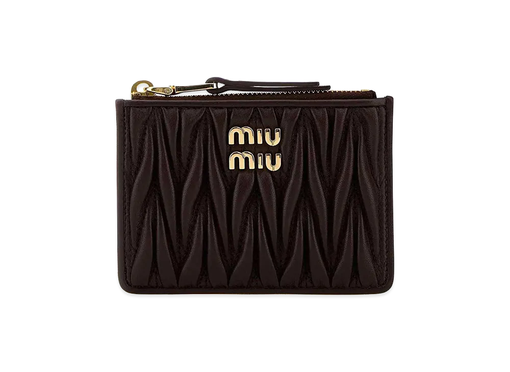 MIU MIU Women's Logo Lettering Wallet "Camel"