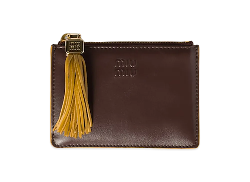 MIU MIU Leather Card Holder "Briarwood/Whiskey"