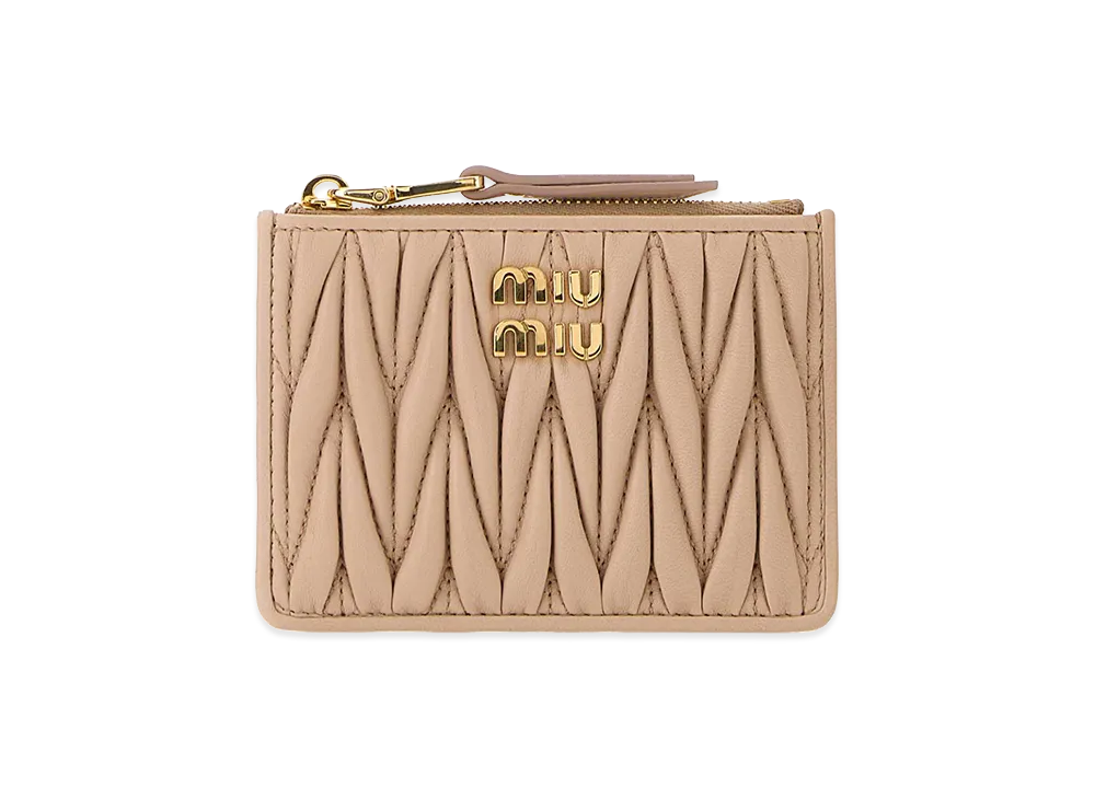 MIU MIU Women's Nappa Leather Card Holder "Cipria/Pink"