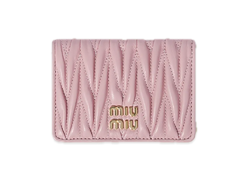 MIU MIU Matelasse Leather Card Case "Pink"