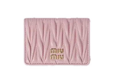 MIU MIU Matelasse Leather Card Case "Pink"