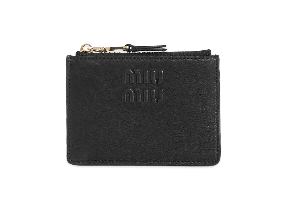 MIU MIU Women's Nappa Leather Card Holder "Black"