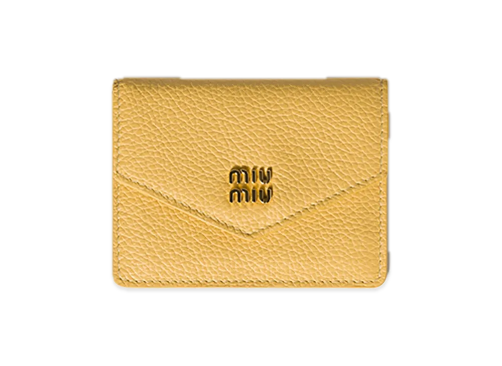 MIU MIU Leather Card Case "Yellow"