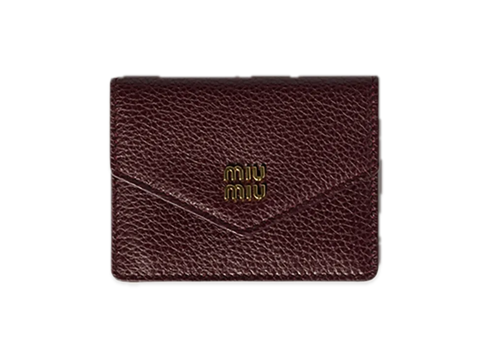 MIU MIU Leather Card Case "Bordeaux"