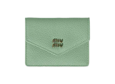MIU MIU Leather Card Case "Aquamarine"