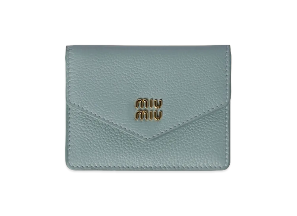 MIU MIU Leather Card Case "Powder Blue"