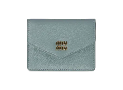 MIU MIU Leather Card Case "Powder Blue"