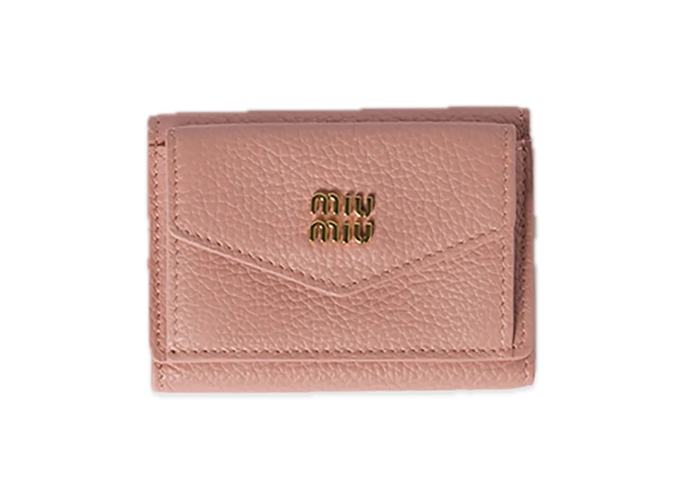 MIU MIU Vitello Daino Leather Wallet "Orchid Pink"