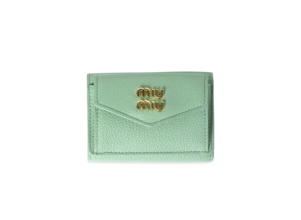 MIUMIU Small Leather Wallet "Pastel Green"