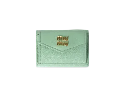 MIUMIU Small Leather Wallet "Pastel Green"
