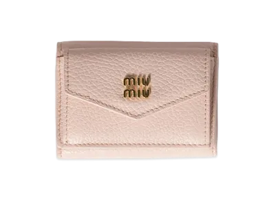 MIU MIU Vitello Daino Leather Wallet "Gem"
