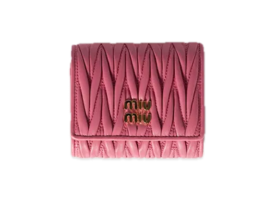MIU MIU Matelasse Leather Wallet "Pink"