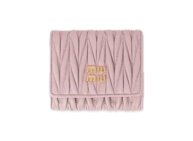 MIU MIU Matelasse Leather Wallet "Pink"