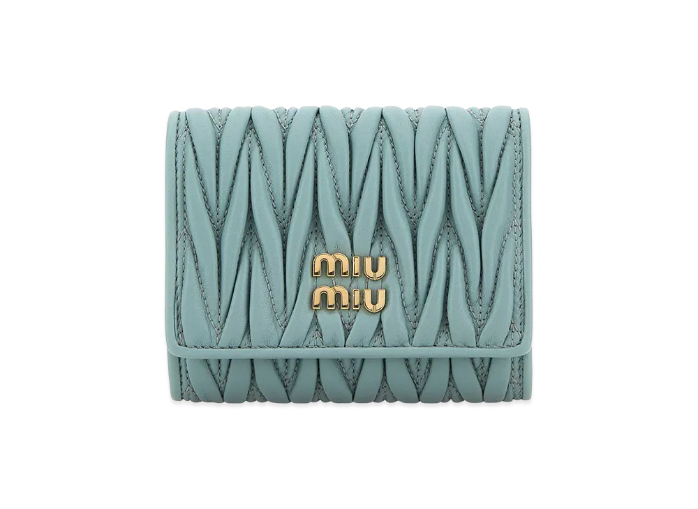 MIU MIU Women's Leather Wallet "Light Blue"
