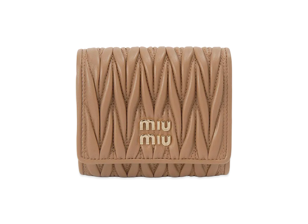 MIU MIU Trifold Wallet "Caramel Brown"