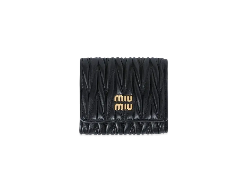 MIUMIU Small Matelasse Nappa Leather Wallet "Black"