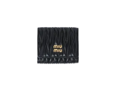 MIUMIU Small Matelasse Nappa Leather Wallet "Black"