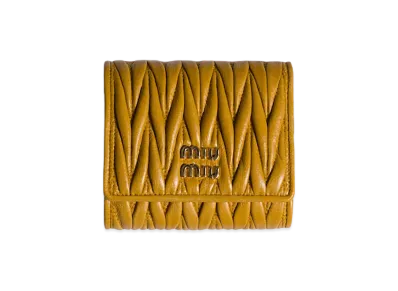 MIU MIU Matelasse Leather Wallet "Whiskey"