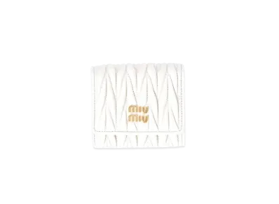 MIUMIU Small Matelasse Nappa Leather Wallet "White"