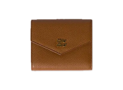 MIU MIU Leather Wallet "Cognac"