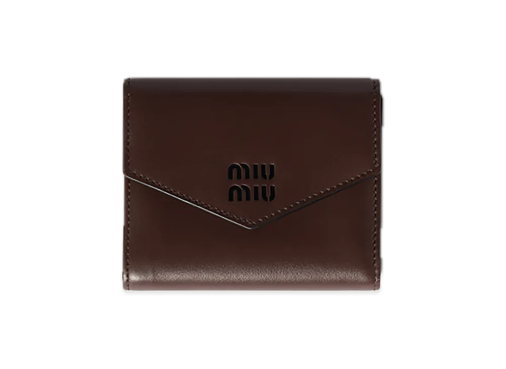 MIU MIU Leather Wallet "Briarwood/Black"