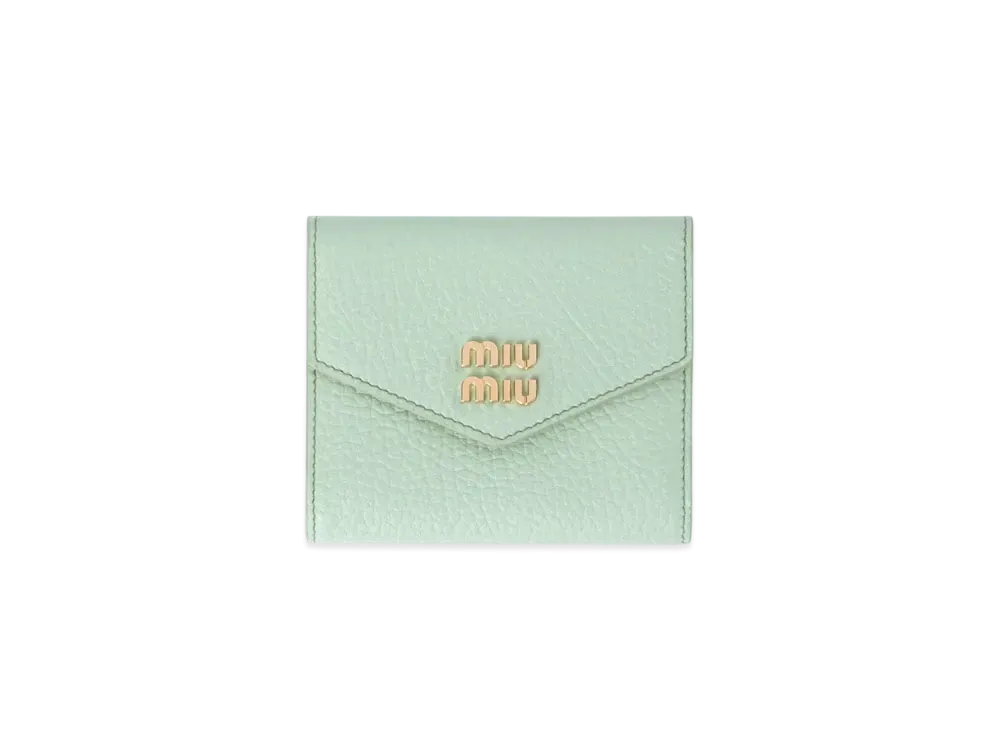 MIUMIU Small Leather Wallet "Pastel Green"