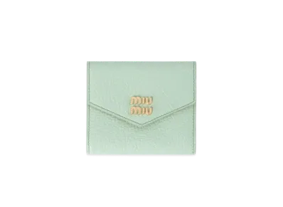 MIUMIU Small Leather Wallet "Pastel Green"