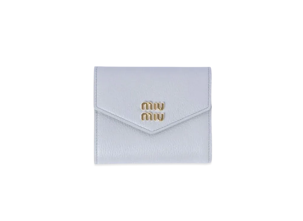 MIUMIU Small Leather Wallet "Cornflower Blue"