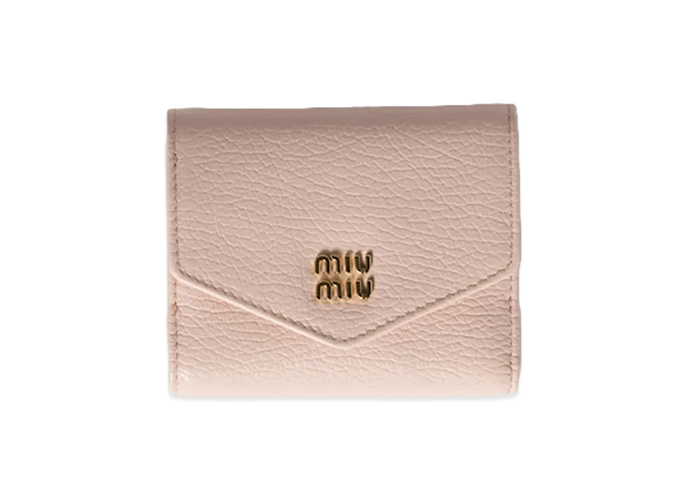 MIU MIU Vitello Daino Leather Flap Wallet "Gem"