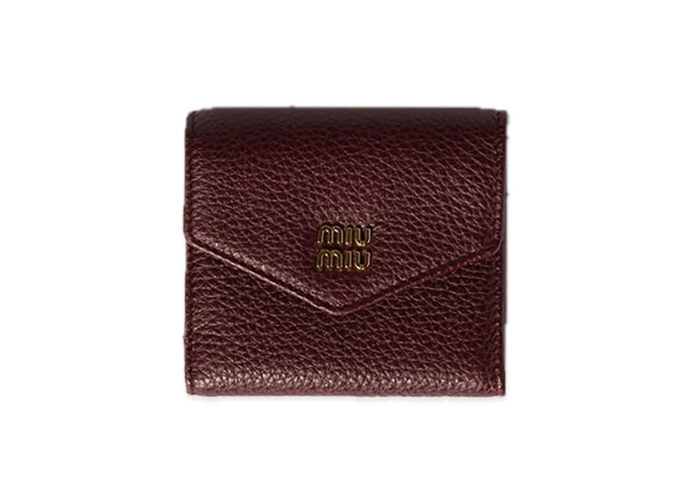 MIU MIU Small Leather Wallet "Bordeaux"