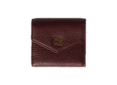 MIU MIU Small Leather Wallet "Bordeaux"