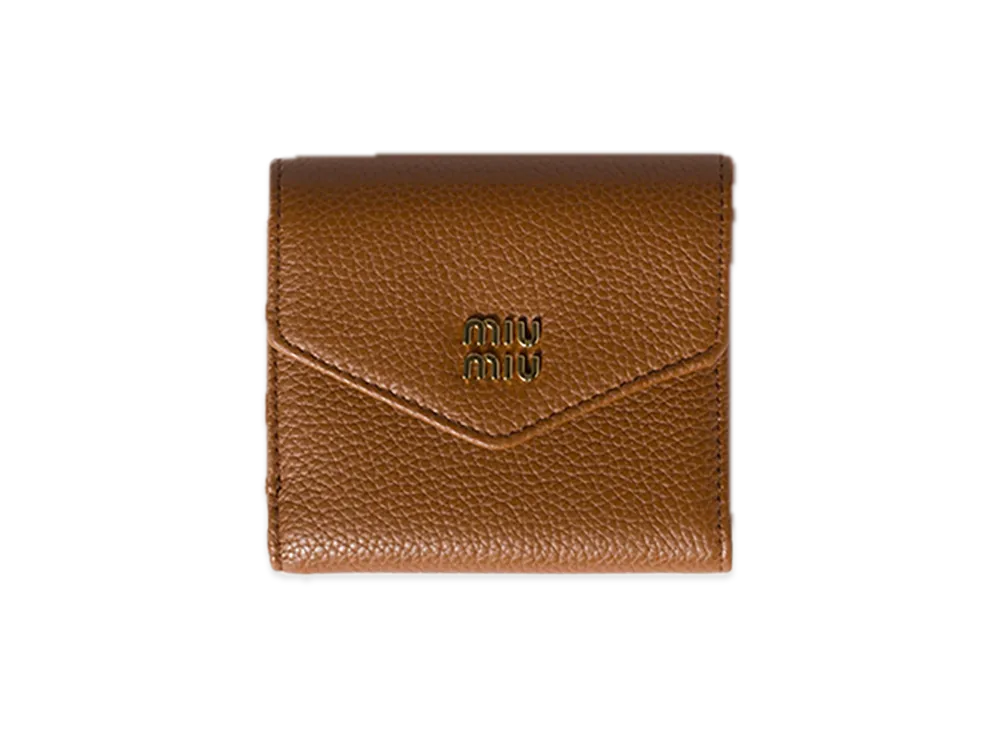 MIU MIU Small Leather Wallet "Cognac"