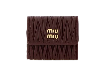 MIU MIU Women's Leather Wallet "Burgundy"
