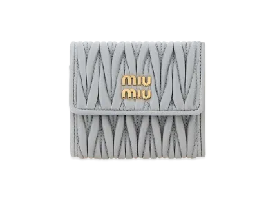 MIU MIU Women's Pastel Leather Wallet "Light Blue"