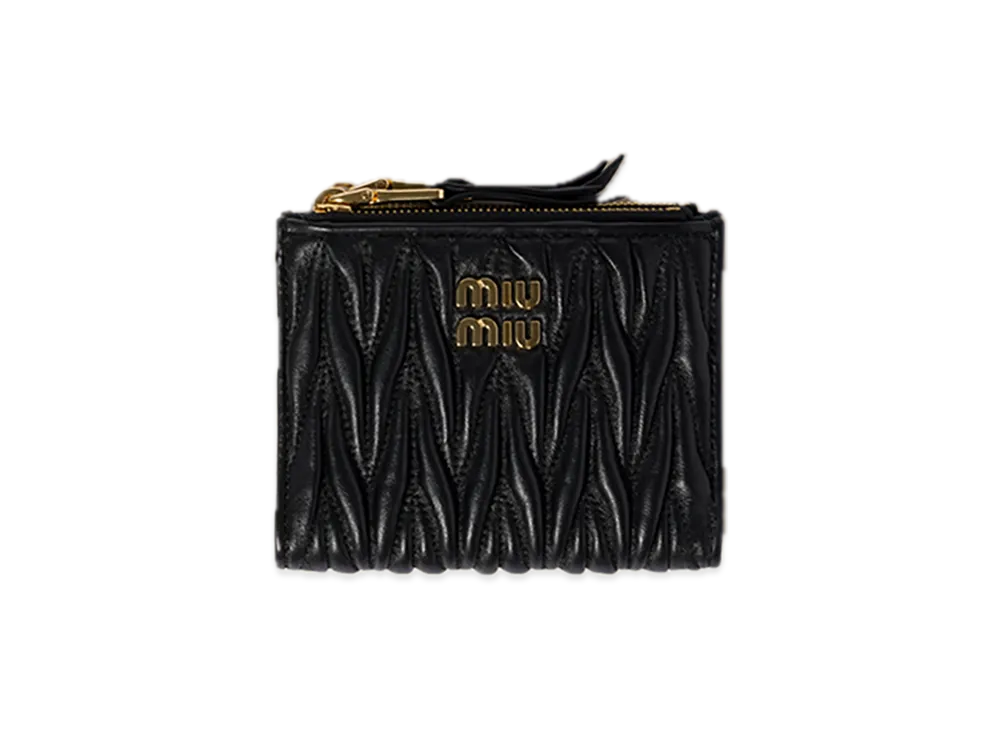 MIU MIU Matelasse Leather Wallet "Black"