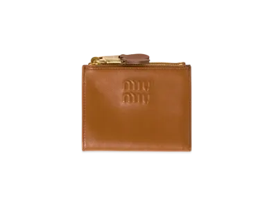 MIUMIU Small Leather Wallet "Cognac"