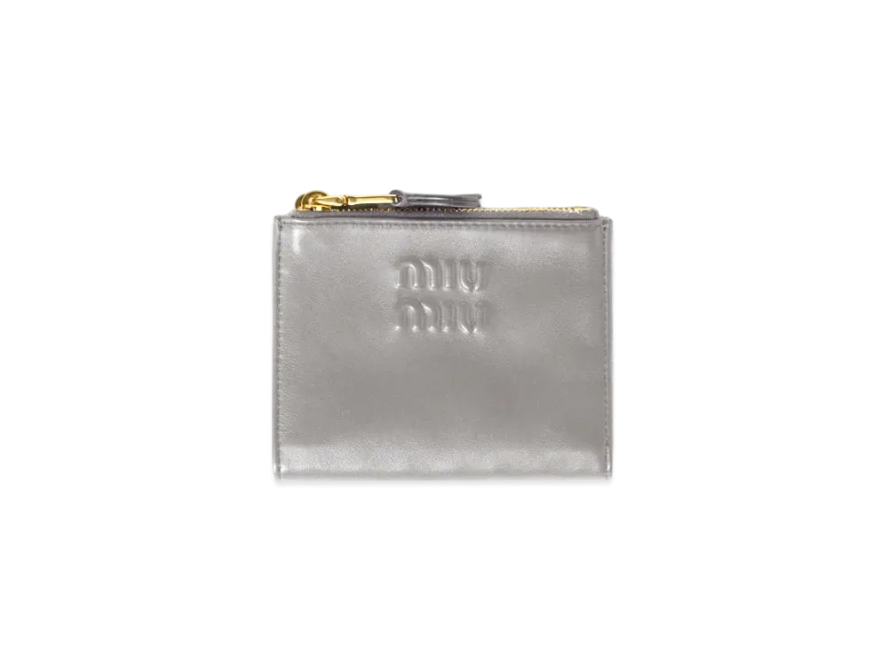 MIUMIU Small Leather Wallet "Gray"