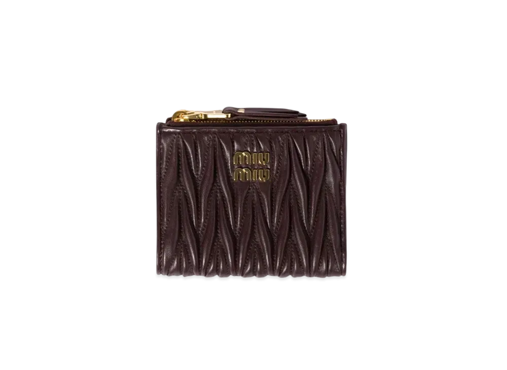 MIUMIU Small Wallet In Matelasse Nappa Leather "Brown"