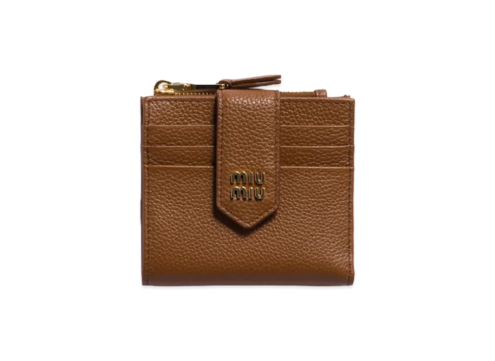 MIU MIU Leather Wallet "Cognac Brown"