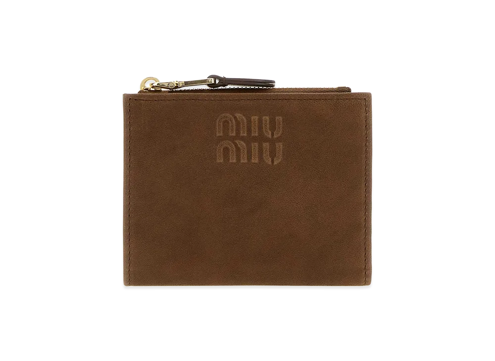 MIU MIU Women's Nappa Leather Wallet "Brown"