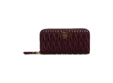 MIU MIU Large Matelasse Nappa Leather Wallet "Bordeaux"