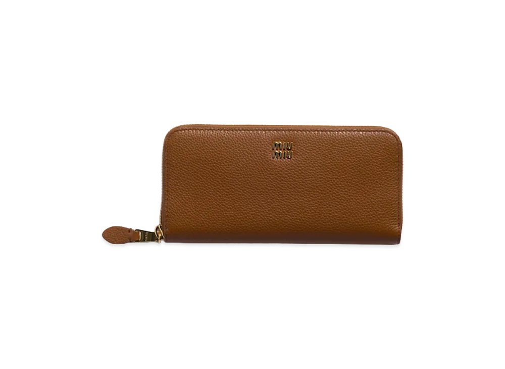 MIU MIU Leather Wallet "Cognac Brown"